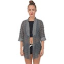 Black And White Triangles Open Front Chiffon Kimono View1