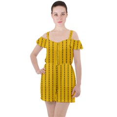 Digital Stars Ruffle Cut Out Chiffon Playsuit by Sparkle
