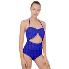Digital Illusion Scallop Top Cut Out Swimsuit by Sparkle