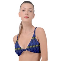 Blue Illusion Knot Up Bikini Top by Sparkle