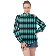 Mandala Pattern High Neck Long Sleeve Chiffon Top by Sparkle