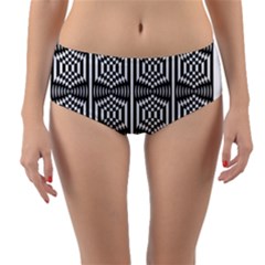 Optical Illusion Reversible Mid-waist Bikini Bottoms by Sparkle