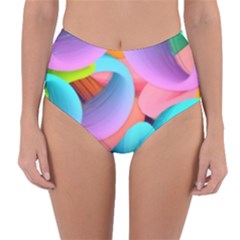 3d Color Swings Reversible High-waist Bikini Bottoms by Sparkle