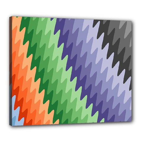 Grey Strips Canvas 24  X 20  (stretched) by Sparkle