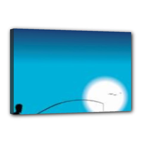 Fishing Canvas 18  X 12  (stretched) by Sparkle