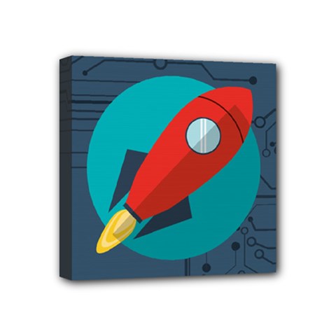 Rocket With Science Related Icons Image Mini Canvas 4  X 4  (stretched) by Vaneshart