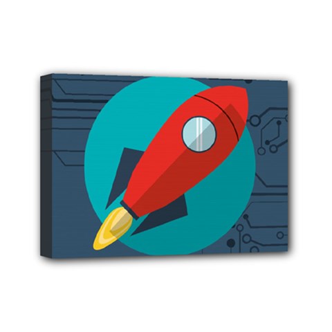 Rocket With Science Related Icons Image Mini Canvas 7  X 5  (stretched) by Vaneshart