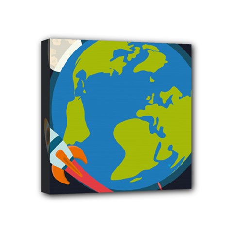 Spaceship Design Mini Canvas 4  X 4  (stretched) by Vaneshart
