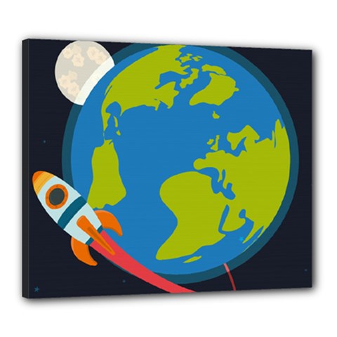Spaceship Design Canvas 24  X 20  (stretched) by Vaneshart