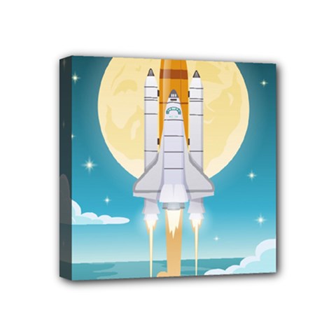 Space Exploration Illustration Mini Canvas 4  X 4  (stretched) by Vaneshart
