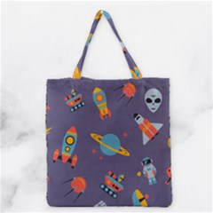 Space Seamless Pattern Grocery Tote Bag by Vaneshart