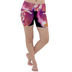 Astronaut Spacesuit Standing Surfboard Surfing Milky Way Stars Lightweight Velour Yoga Shorts by Vaneshart
