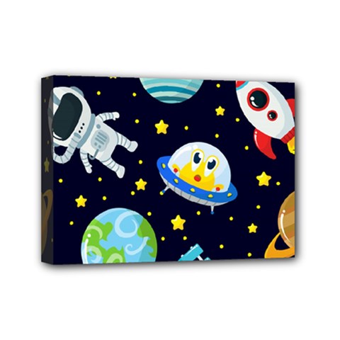 Space Seamless Pattern Mini Canvas 7  X 5  (stretched) by Vaneshart