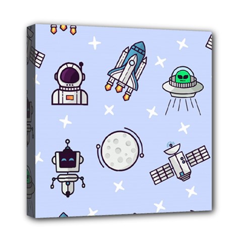 Seamless Pattern With Space Theme Mini Canvas 8  X 8  (stretched) by Vaneshart