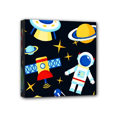 Space Seamless Pattern Mini Canvas 4  X 4  (stretched) by Vaneshart