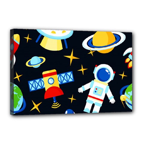 Space Seamless Pattern Canvas 18  X 12  (stretched) by Vaneshart