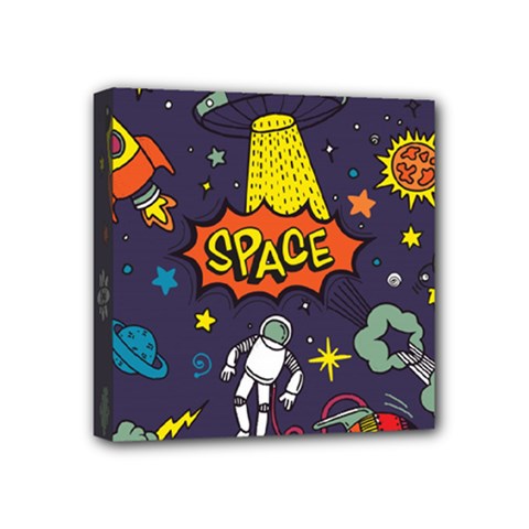 Vector Flat Space Design Background With Text Mini Canvas 4  X 4  (stretched) by Vaneshart