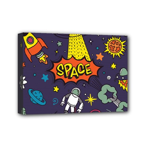 Vector Flat Space Design Background With Text Mini Canvas 7  X 5  (stretched) by Vaneshart