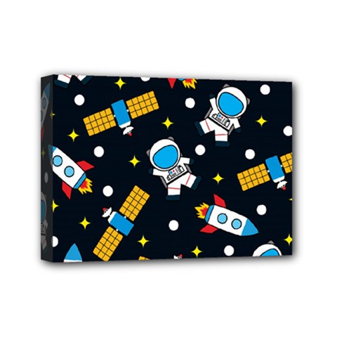 Seamless Adventure Space Vector Pattern Background Mini Canvas 7  X 5  (stretched) by Vaneshart