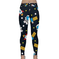 Seamless Adventure Space Vector Pattern Background Classic Yoga Leggings by Vaneshart