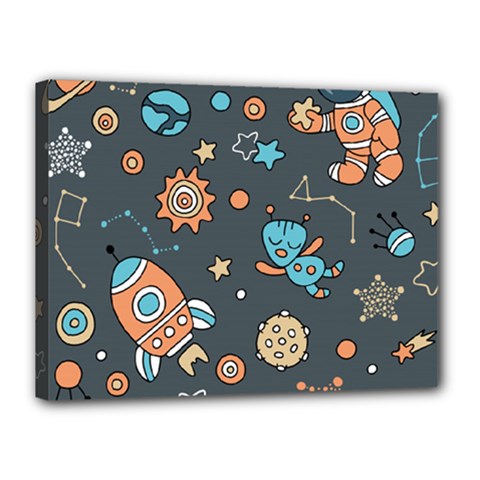 Space Seamless Pattern Canvas 16  X 12  (stretched) by Vaneshart