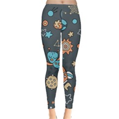 Space Seamless Pattern Leggings  by Vaneshart