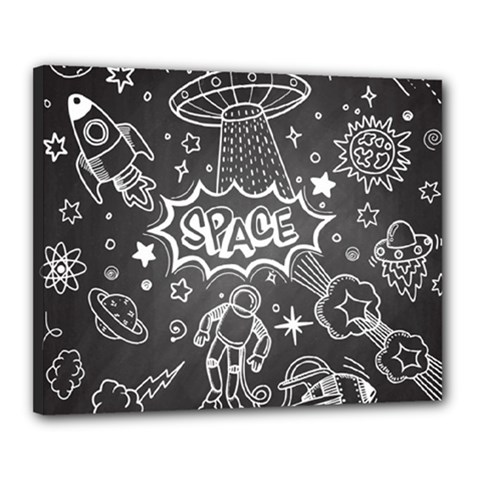 Vector Flat Space Design Background With Text Canvas 20  X 16  (stretched) by Vaneshart