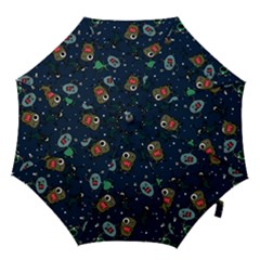 Monster Alien Pattern Seamless Background Hook Handle Umbrellas (small) by Vaneshart