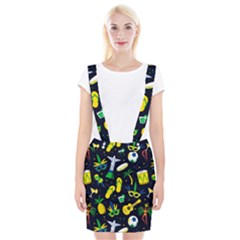 Seamless Brazilian Carnival Pattern With Musical Instruments Braces Suspender Skirt by Vaneshart