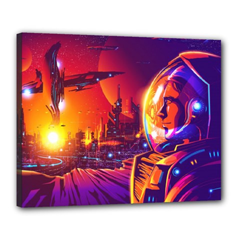 Far Future Human Colonization Canvas 20  X 16  (stretched) by Vaneshart