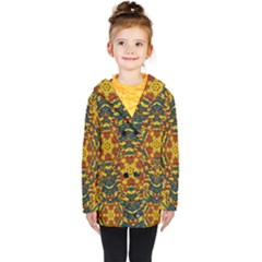 Yuppie And Hippie Art With Some Bohemian Style In Kids  Double Breasted Button Coat by pepitasart