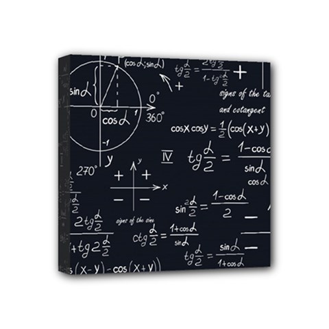 Mathematical Seamless Pattern With Geometric Shapes Formulas Mini Canvas 4  X 4  (stretched) by Vaneshart