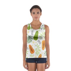 Seamless Tropical Pattern With Papaya Sport Tank Top  by Vaneshart