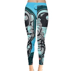 Astronaut Full Color Leggings  by Vaneshart