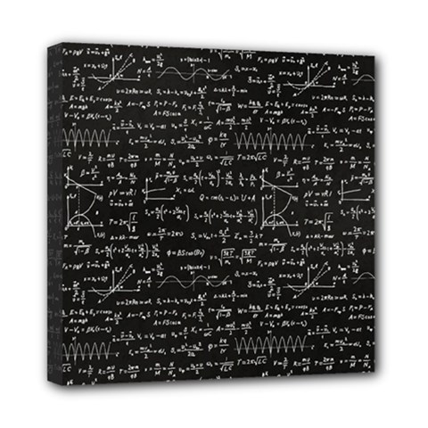 Math Equations Formulas Pattern Mini Canvas 8  X 8  (stretched) by Vaneshart