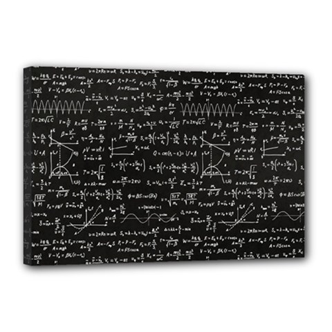 Math Equations Formulas Pattern Canvas 18  X 12  (stretched) by Vaneshart