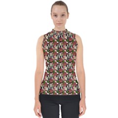 Swimmer 20s Black Mock Neck Shell Top by snowwhitegirl