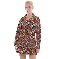 Swimmer 20s Burgundy Women s Long Sleeve Casual Dress by snowwhitegirl