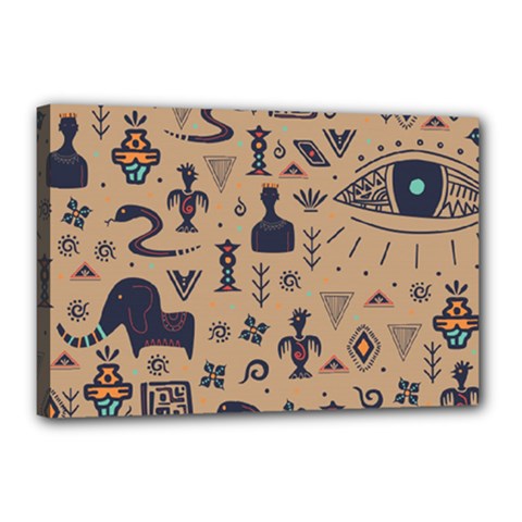 Vintage Tribal Seamless Pattern With Ethnic Motifs Canvas 18  X 12  (stretched) by Vaneshart