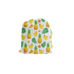 Tropical Fruits Pattern Drawstring Pouch (small) by Vaneshart