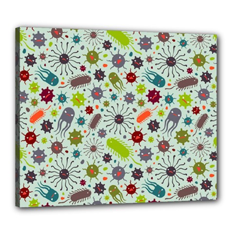 Seamless Pattern With Viruses Canvas 24  X 20  (stretched) by Vaneshart