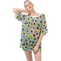 Seamless Pattern With Viruses Oversized Chiffon Top View1