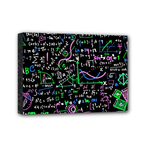 Math Linear Mathematics Education Circle Background Mini Canvas 7  X 5  (stretched) by Vaneshart