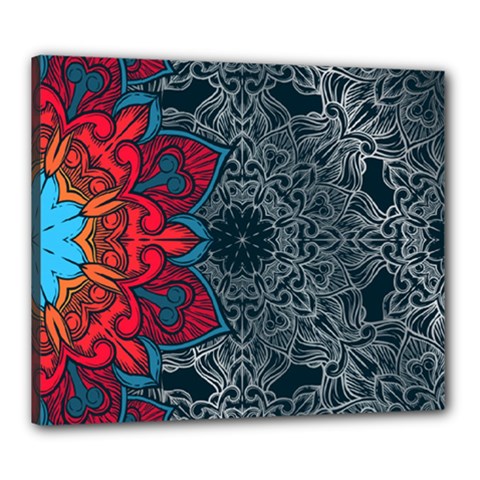 Abstract Decorative Background Ornament With Mosaic Elements Canvas 24  X 20  (stretched) by Vaneshart