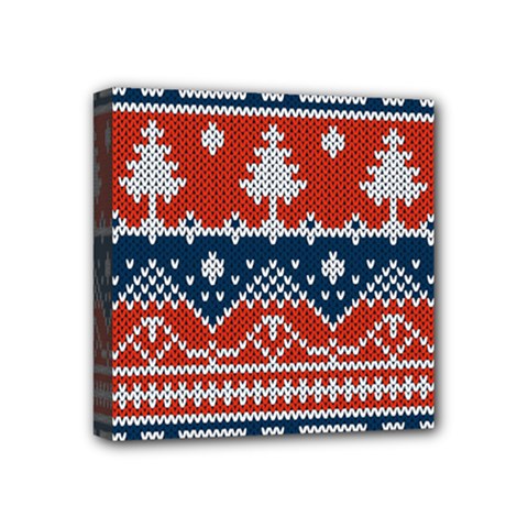 Vector Seamless Ornament Knitted Texture Mini Canvas 4  X 4  (stretched) by Vaneshart