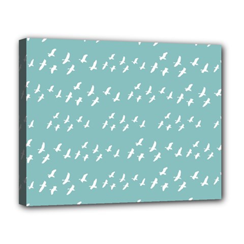 Group Of Birds Flying Graphic Pattern Canvas 14  X 11  (stretched) by dflcprintsclothing