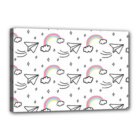 Cute Art Print Pattern Canvas 18  X 12  (stretched) by Vaneshart