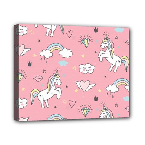 Cute Unicorn Seamless Pattern Canvas 10  X 8  (stretched) by Vaneshart