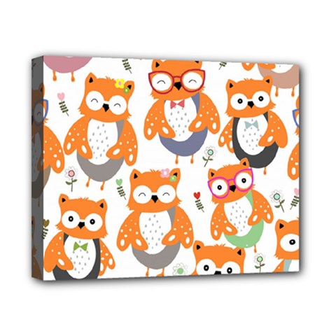 Cute Colorful Owl Cartoon Seamless Pattern Canvas 10  X 8  (stretched) by Vaneshart