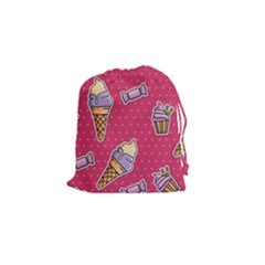 Seamless Pattern Patches With Ice Cream Drawstring Pouch (small) by Vaneshart